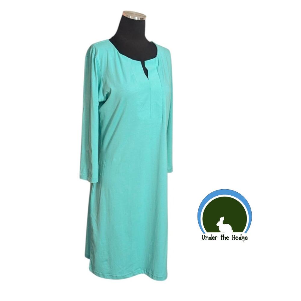 NWT Barbara Gerwit Seafoam Knit Shift Tunic Dress Medium Cotton Stretch